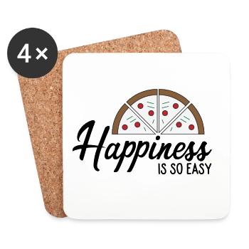 La pizza vous rend heureux - Dessous de verre (lot de 4) - blanc - Devant