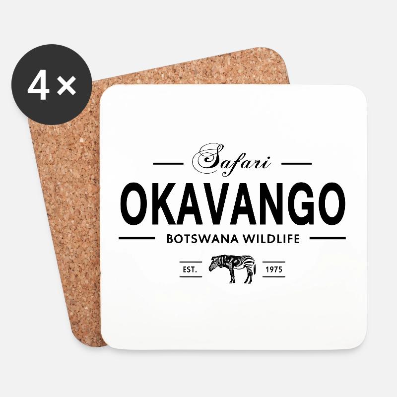 Botswana - Zebra - Untersetzer (4er-Set) - Weiß