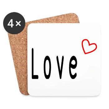 VALENTINSTAG. Junggesellinnenabschied. ICH LIEBE DICH. ICH LIEBE DICH. LIEBE - Untersetzer (4er-Set) - Weiß - Vorne
