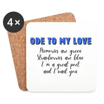 Ode to my love - Coasters (set of 4) - white - Front