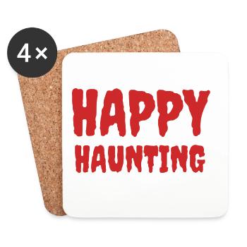 Effrayant Halloween Haunting T-Shirt Design - Dessous de verre (lot de 4) - blanc - Devant