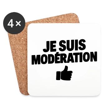 Promis Ce Soir J’Arrête Boire Je suis modération - Dessous de verre (lot de 4) - blanc - Devant