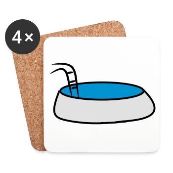 piscine - Dessous de verre (lot de 4) - blanc - Devant