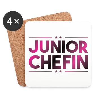 Junior chefin - Im Haus bin ich der boss geschenk - Untersetzer (4er-Set) - Weiß - Vorne