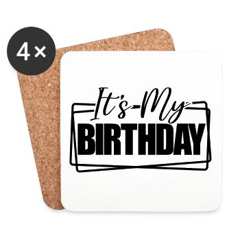 It's My Birthday Cool Birthday Party Geschenk & Outfit - Untersetzer (4er-Set) - Weiß - Vorne