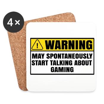 Warning May Spontaneously Start Talking About Gami - Untersetzer (4er-Set) - Weiß - Vorne