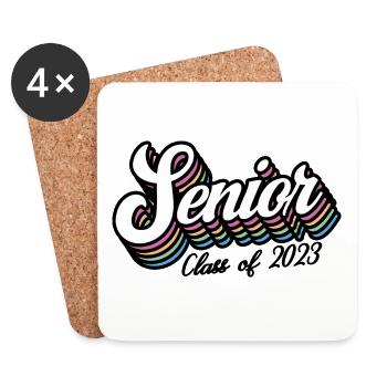 Senior Class Of 2023 Retro Graduation Party Gift - Coasters (set of 4) - white - Front
