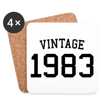 Millésime 1983 - 40 ans, cadeau 40e anniversaire - Dessous de verre (lot de 4) - blanc - Devant