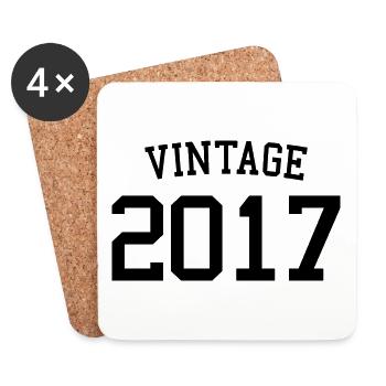 Jahrgang 2017 - 6 Jahre alt, Kinder zum 6. Geburtstag - Untersetzer (4er-Set) - Weiß - Vorne