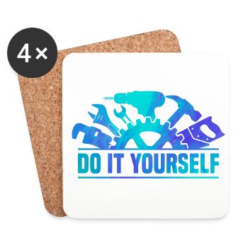 Do It Yourself Car lover Mechanic Vehicle Technici - Coasters (set of 4) - white - Front