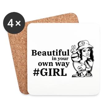Beautiful in your own way Girl - Mother Day - Untersetzer (4er-Set) - Weiß - Vorne