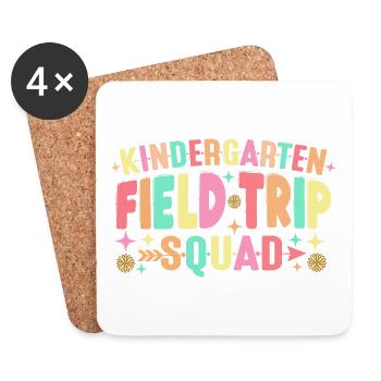 Kindergarten Field Trip Squad - Coasters (set of 4) - white - Front