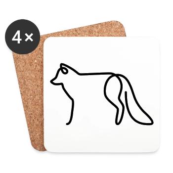 Fox - Coasters (set of 4) - white - Front