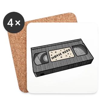 Movie Nerd - Untersetzer (4er-Set) - Weiß - Vorne