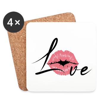 Love - Untersetzer (4er-Set) - Weiß - Vorne