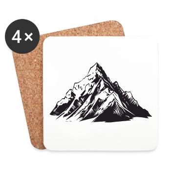Berg Symbol Alpen - Untersetzer (4er-Set) - Weiß - Vorne