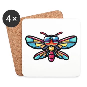 Libelle Cool Tier - Untersetzer (4er-Set) - Weiß - Vorne