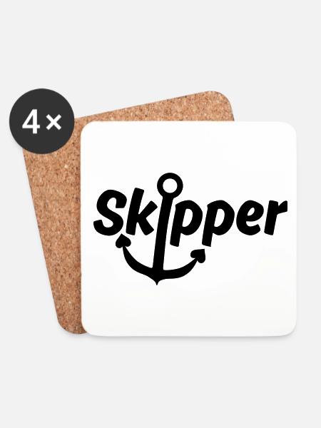 Crew - Skipper Segeln Charter Mannschaft - Untersetzer (4er-Set) - Weiß