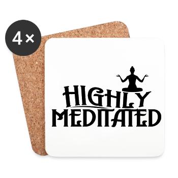 Highly Meditated Meditating Meditation Relaxation - Untersetzer (4er-Set) - Weiß - Vorne
