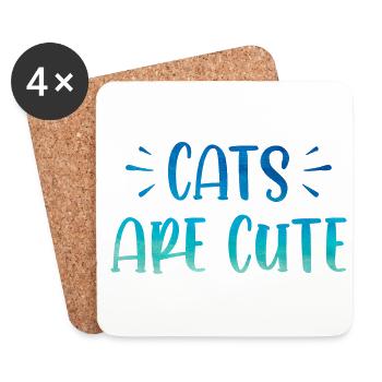 Cats Are Cute Cat Lover Training Animals Pets Pet - Untersetzer (4er-Set) - Weiß - Vorne