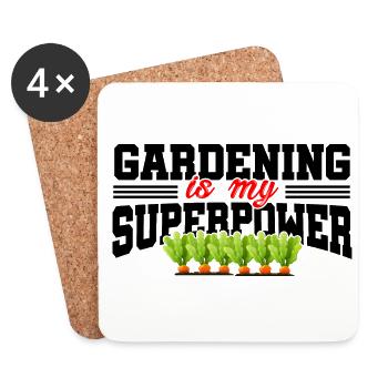 Gardening Is My Superpower Horticulture Gardening - Untersetzer (4er-Set) - Weiß - Vorne