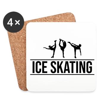 Retro Graphic Ice Skating Figure Skater Ice Skater - Untersetzer (4er-Set) - Weiß - Vorne
