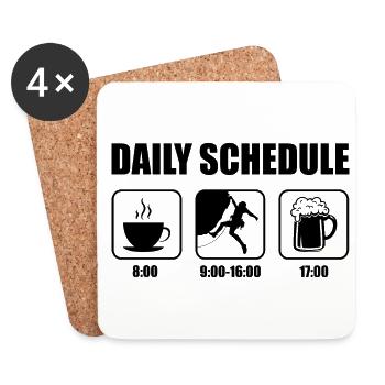 Daily Schedule Rock Bouldering Rock Climbing Climb - Untersetzer (4er-Set) - Weiß - Vorne