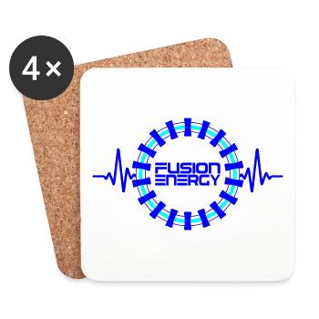 Fusion Energy | Colors can be changed - Coasters (set of 4) - white - Front