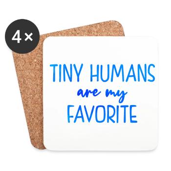 Tiny Humans Are My Favorite Daycare Provider Teach - Untersetzer (4er-Set) - Weiß - Vorne