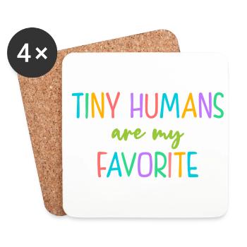 Tiny Humans Are My Favorite Daycare Provider Teach - Untersetzer (4er-Set) - Weiß - Vorne