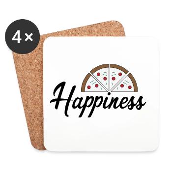 La pizza vous rend heureux - Dessous de verre (lot de 4) - blanc - Devant
