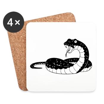 Hissing Snake Encounter - Coasters (set of 4) - white - Front