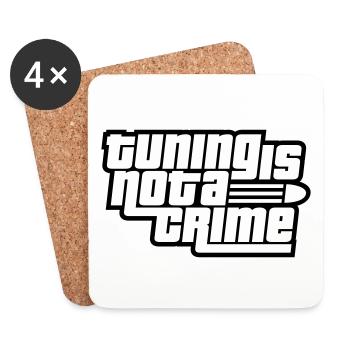 Tuning is not a Crime (Farben änderbar) - Untersetzer (4er-Set) - Weiß - Vorne