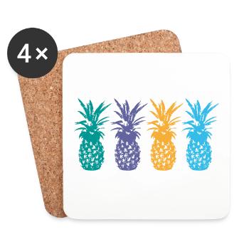 ananas - Dessous de verre (lot de 4) - blanc - Devant