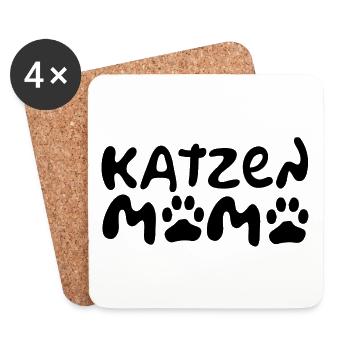 Katzenmama - Untersetzer (4er-Set) - Weiß - Vorne