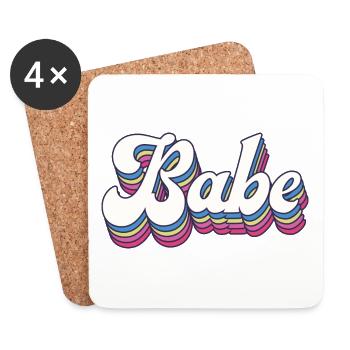 Retro Style Babe - Bachelorette Party Gift - Coasters (set of 4) - white - Front