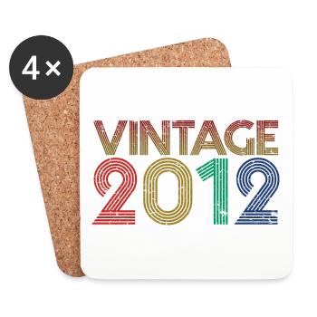 Retro Jahrgang 2012 - 11 Jahre Geburtstagsgeschenk - Untersetzer (4er-Set) - Weiß - Vorne