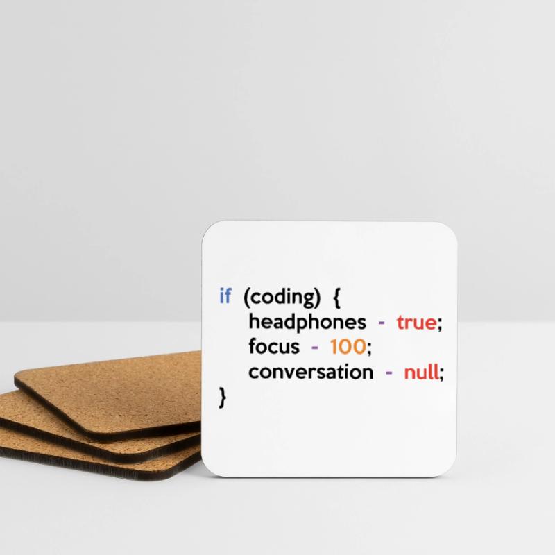 If Coding Headphones 100% Software Developer Progr Untersetzer (4er-Set)