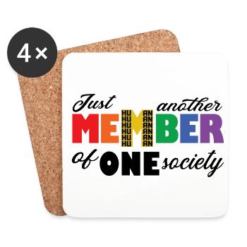 Just Another Member Of The One Society Bi Lesbian - Untersetzer (4er-Set) - Weiß - Vorne