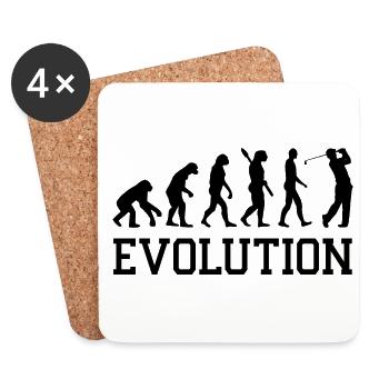 Evolution Graphic Golfer Golf Player Golfing Golf - Untersetzer (4er-Set) - Weiß - Vorne