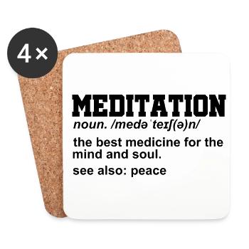 Meditation Noun Definition Meditate Relaxation Spi - Untersetzer (4er-Set) - Weiß - Vorne