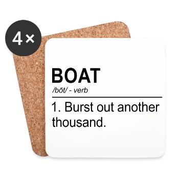 Boat Noun Definition Captain Skipper Sailing Ship - Untersetzer (4er-Set) - Weiß - Vorne