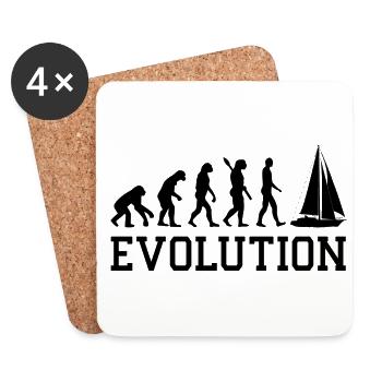 Evolution Graphic Sailboat Captain Sailing Sea Boa - Untersetzer (4er-Set) - Weiß - Vorne
