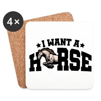 I Want A Horse Horse Rider Equestrian Horse Lover - Untersetzer (4er-Set) - Weiß - Vorne
