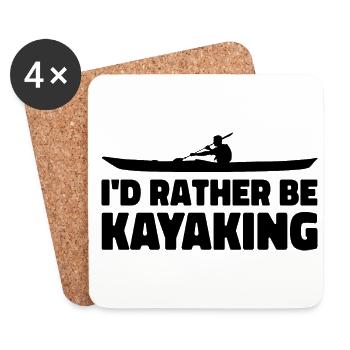 I'd Rather Be Kayaking Canoe Kayak Rower Rowing Pa - Untersetzer (4er-Set) - Weiß - Vorne