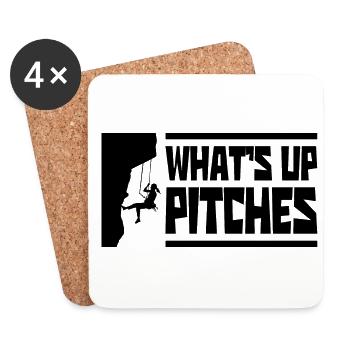 What Up Pitches Climbing Bouldering Rock Climber B - Untersetzer (4er-Set) - Weiß - Vorne