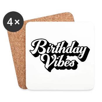 Birthday Vibes Matching Group Birthday Party Gift - Dessous de verre (lot de 4) - blanc - Devant