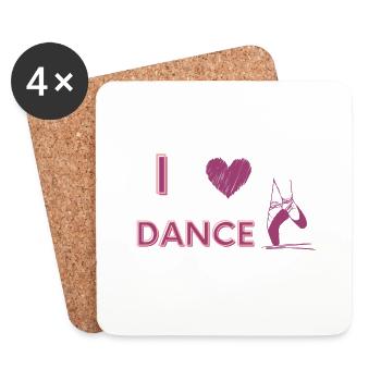 I LOVE DANCE - Coasters (set of 4) - white - Front