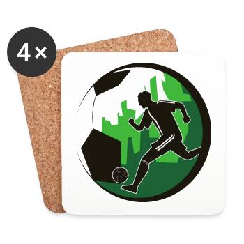 Fußball Fußballer - Untersetzer (4er-Set) - Weiß - Vorne