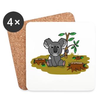 Koala Bear Australia Animal Welfare Nature Conservation Climate - Coasters (set of 4) - white - Front